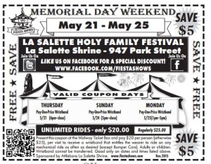 La Salette Shrine Spring Carnival  Memorial Day Weekend 2015  in Attleboro MA