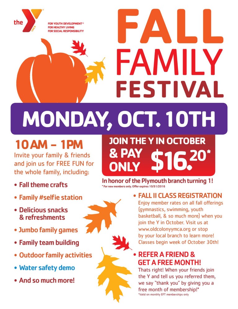 Old Colony YMCA Columbus Day Fall Festivals 2016 365 things to do in