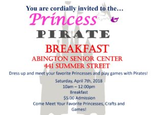 Princess & Pirate Breakfast Breakfast 2018 in Abington MA