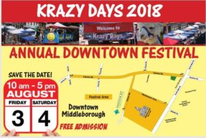 Middleborough Krazy Days  & Touch a Truck 2018