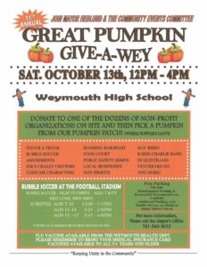 The Great Pumpkin Give a Wey 2018 in Weymouth MA