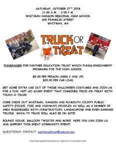 Whitman Hanson Halloween Touch a Truck Trunk or Treat 2018