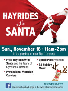 Hayrides with Santa and Christmas Kick off at Colony Place 2018 