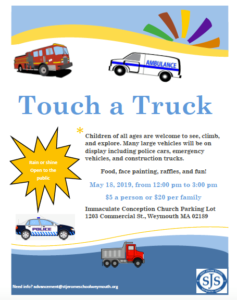 Saint Jerome’s School Touch a Truck 2019 in Weymouth MA