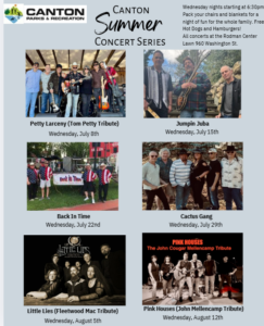 Free Wednesday night Summer concerts 2026 in Canton MA