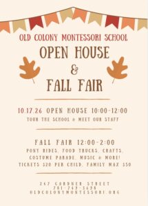 Old Colony Montessori School Open House & Fall Fair 2026 in Hingham