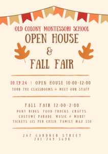 Old Colony Montessori School Open House & Fall Fair  2024 in Hingham