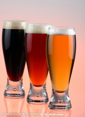Selection of beer, red,blond or brown